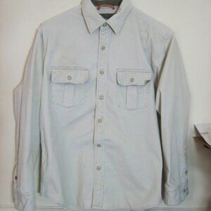 OUIKSILVER-Mens Cord Shirt Size M-Heavy Duly Cotton/Spandex Snap Buttons Clouser